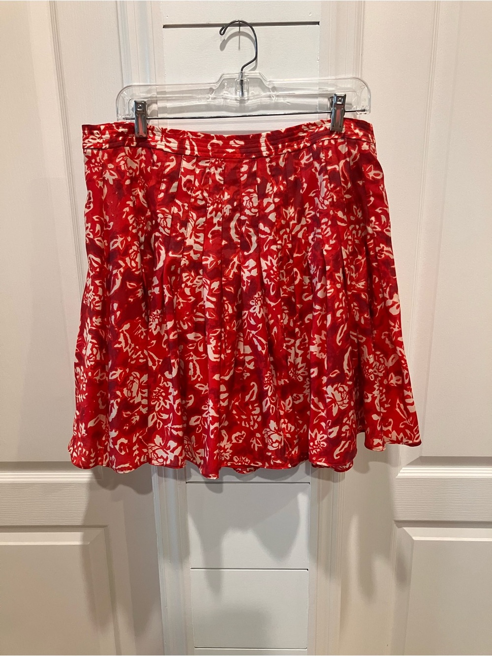 1. State Red and White Floral Circle Skirt